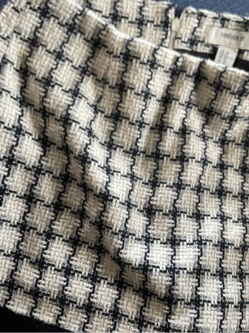Forever 21 Black and Cream Tweed Plaid Skort
